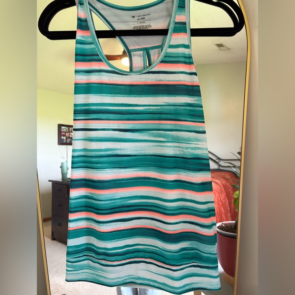 Tek Gear Teal and Pink Racerback Tank